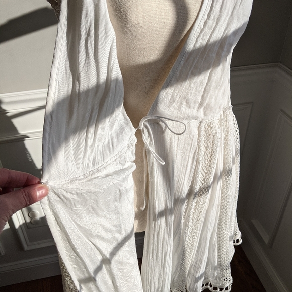 Free people long white flowy wrap shirt - Picture 10 of 10